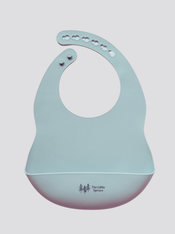 The Little Spruce silicone baby bib, pebble